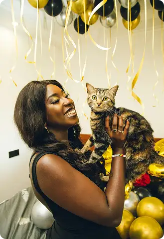 Cat at a party